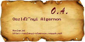 Oszlányi Algernon névjegykártya